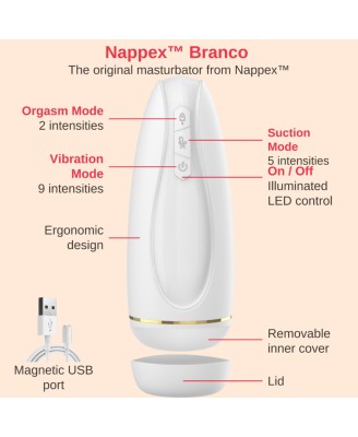 Masturbator - Nappex™ Branco White - Premium Mastubators (10 Languages)