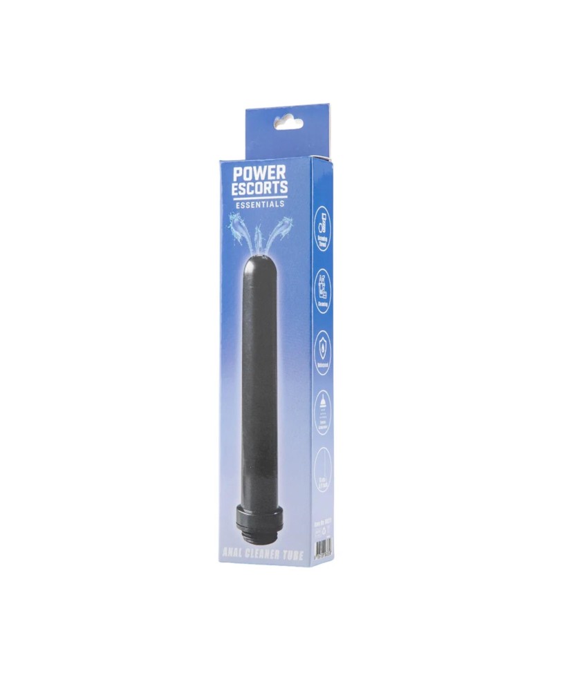 Power Escorts - BR277 - Anal Cleaner Tube Pro – Black, 15 cm / 5.9 Inch