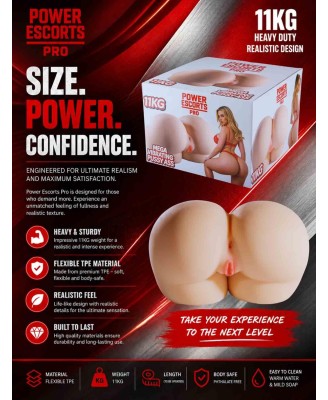 Power Escorts Pro - BR335 - Mega Vibrating Pussy/Ass – 11 kg Realistic Pleasure Toy