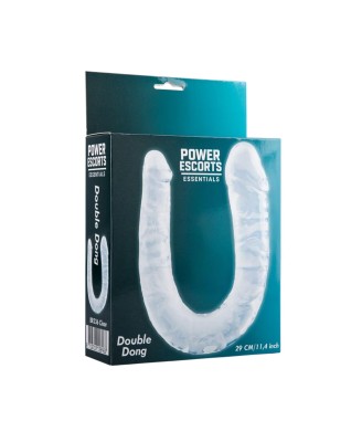 Power Escorts - BR336 Clear - Double Dong – 29 cm / 11.4 Inch - Realistic Double Dildo