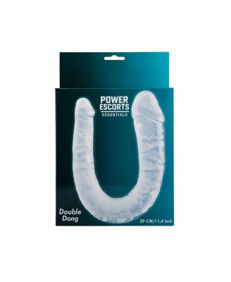 Power Escorts - BR336 Clear - Double Dong – 29 cm / 11.4 Inch - Realistic Double Dildo