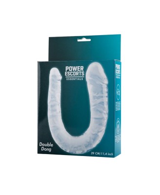 Power Escorts - BR336 Clear - Double Dong – 29 cm / 11.4 Inch - Realistic Double Dildo