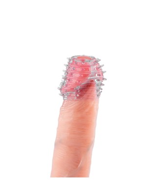 Power Escorts - BR338 - Textured Penis Sleeves – 2-Pack Clear Blue