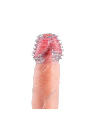 Power Escorts - BR338 - Textured Penis Sleeves – 2-Pack Clear Blue