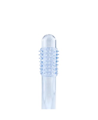 Power Escorts - BR338 - Textured Penis Sleeves – 2-Pack Clear Blue
