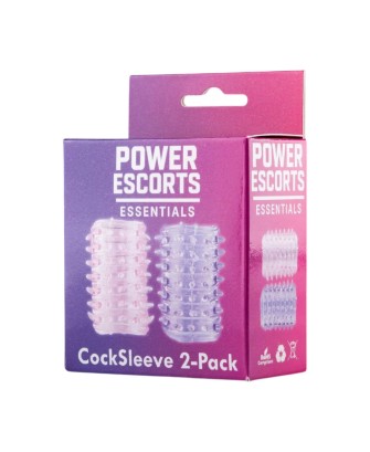 Power Escorts - BR339 - Textured Penis Sleeves – 2-Pack Pink Purple