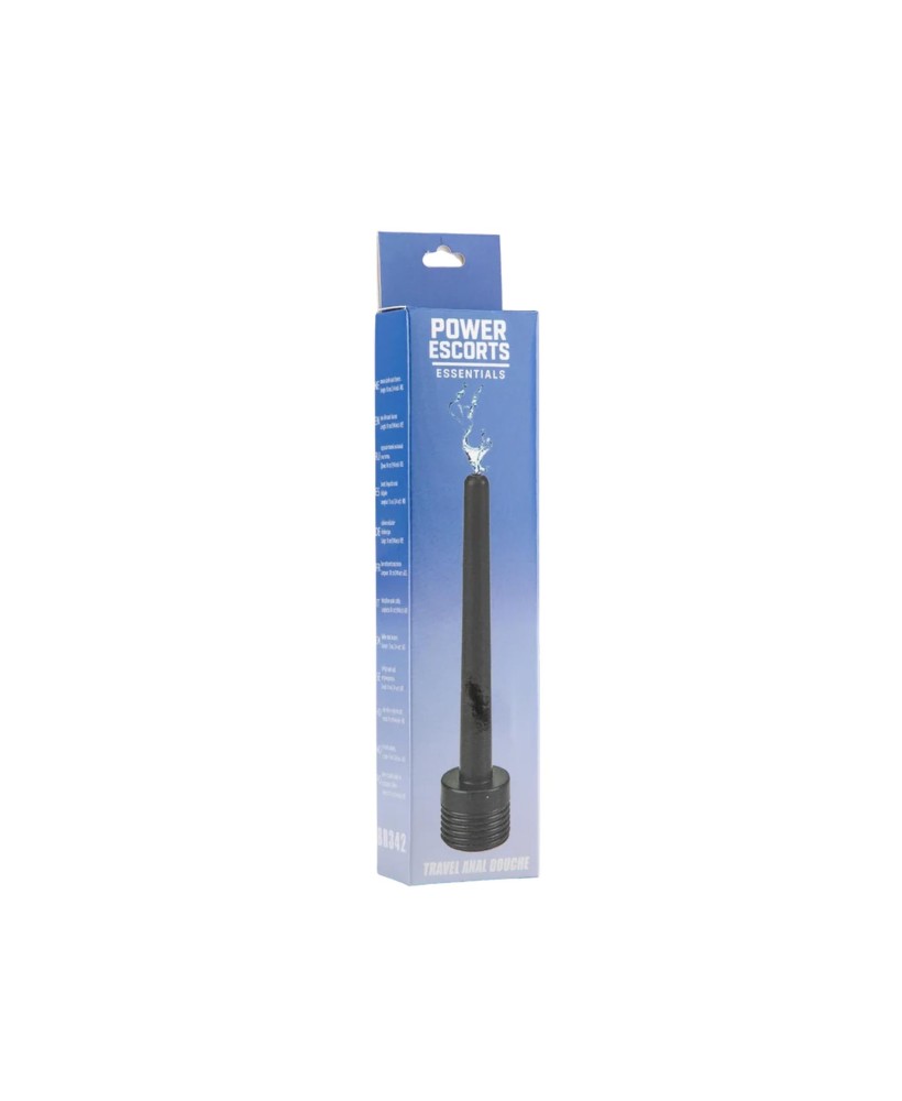 Power Escorts - BR342 - Travel Anal Cleaner Douche Tube – Black, 15 cm / 5.9 Inch