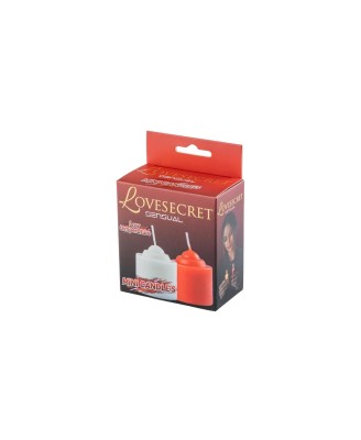 Lovesecret Sensual LS72 Low Temperature Mini Candles 2 Pack Red White | Wax Play Candles