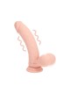 Dual Density Rechargeable Liquid Silicone Vibrator - Curved with Weighted Balls - 6" / 15 cm - Flesh