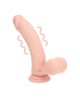 Dual Density Rechargeable Liquid Silicone Vibrator - Curved with Weighted Balls - 8" / 20 cm - Flesh