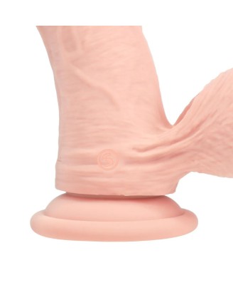Dual Density Rechargeable Liquid Silicone Vibrator - Curved with Weighted Balls - 8" / 20 cm - Flesh