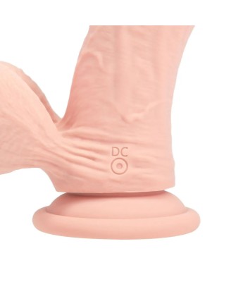 Dual Density Rechargeable Liquid Silicone Vibrator - Curved with Weighted Balls - 8" / 20 cm - Flesh