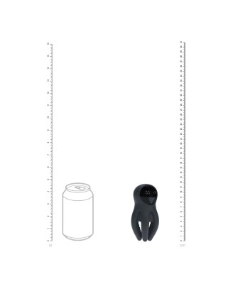 Digital Vibrating Silicone Penis Head Stimulator with Tentacles - Black
