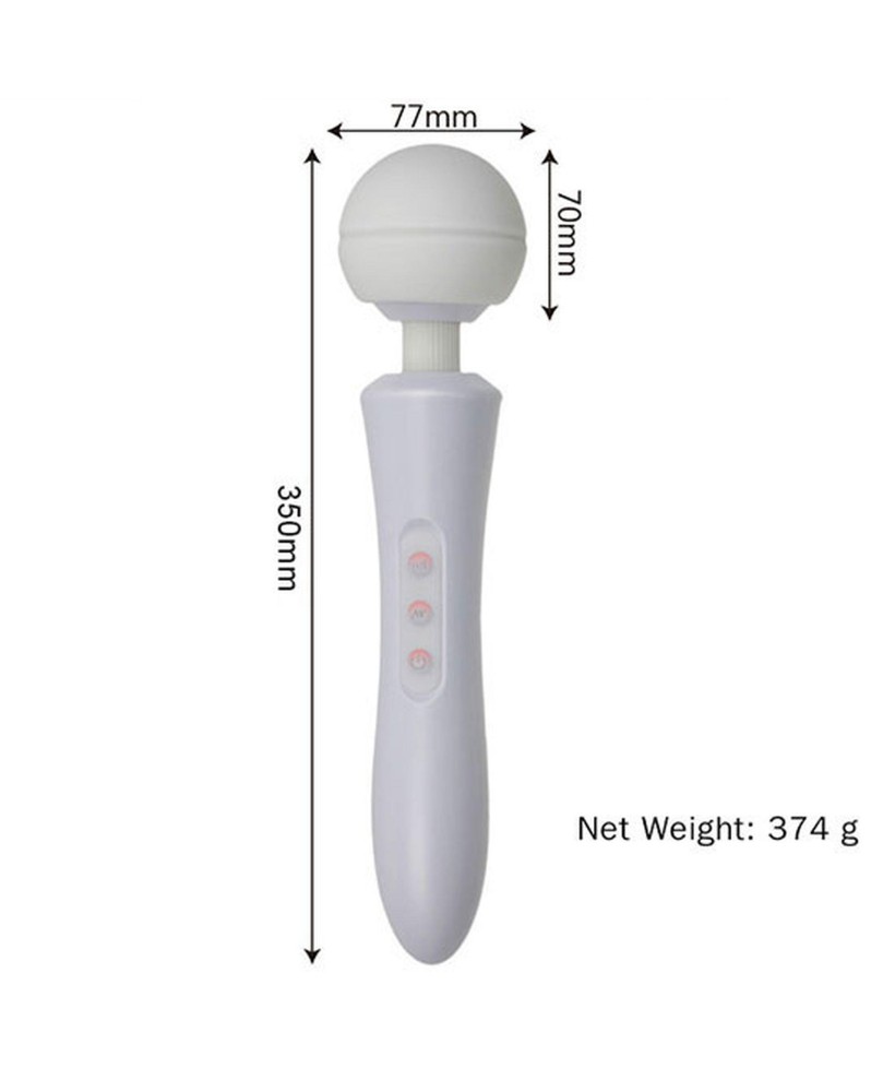 Stymulator-Massager Ultra Powerful -Big USB White 20 Function