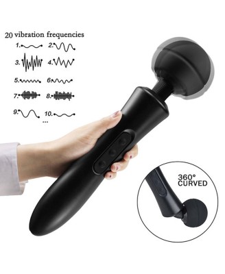 Stymulator-Massager Ultra Powerful -Big USB Black 20 Function
