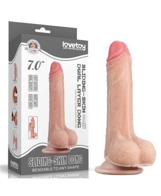 7'' Sliding-Skin Dildo - Realistyczne Cieliste Dildo z ruchomą skórą