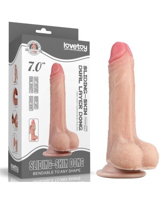 7'' Sliding-Skin Dildo - Realistyczne Cieliste Dildo z ruchomą skórą