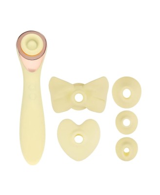 Darling - AirTap Wand Vibrator with Five Head Attachments - Yellow