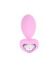 Silicone Anal Plug with Heart Crystal Base