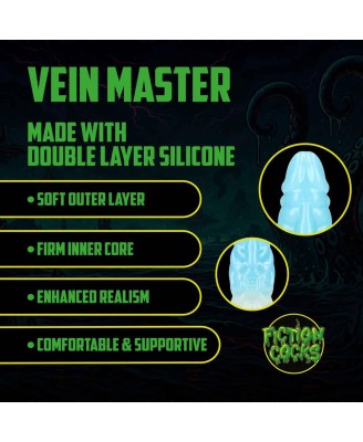 Vein Master - Silicone Dildo - Blue/White