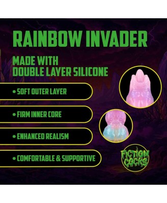 Rainbow Invader - Silicone Dildo - Rainbow