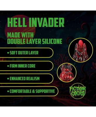 Hell Invader - Silicone Dildo - Red/Black