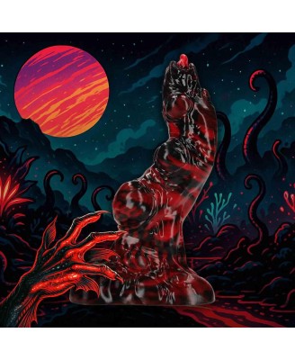 Hell Invader - Silicone Dildo - Red/Black