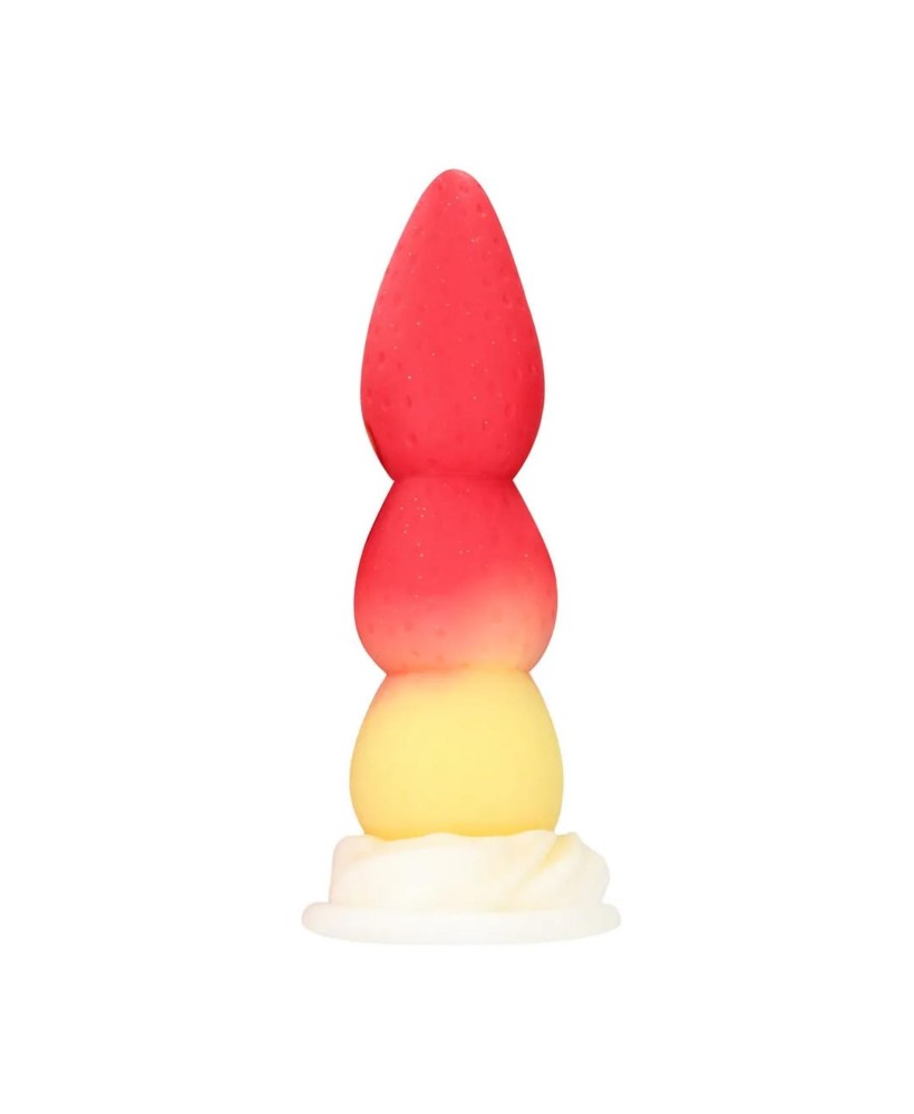Whipped Berry - Silicone Butt Plug - Red/Yellow