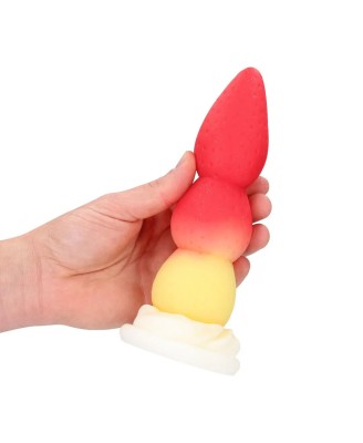 Whipped Berry - Silicone Butt Plug - Red/Yellow