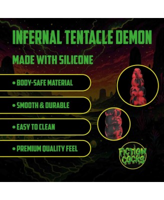 Infernal Tentacle Demon - Anal Snake - 14.8" / 37,5 cm - Red/Black