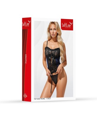 Top and thong 110927 black 3XL