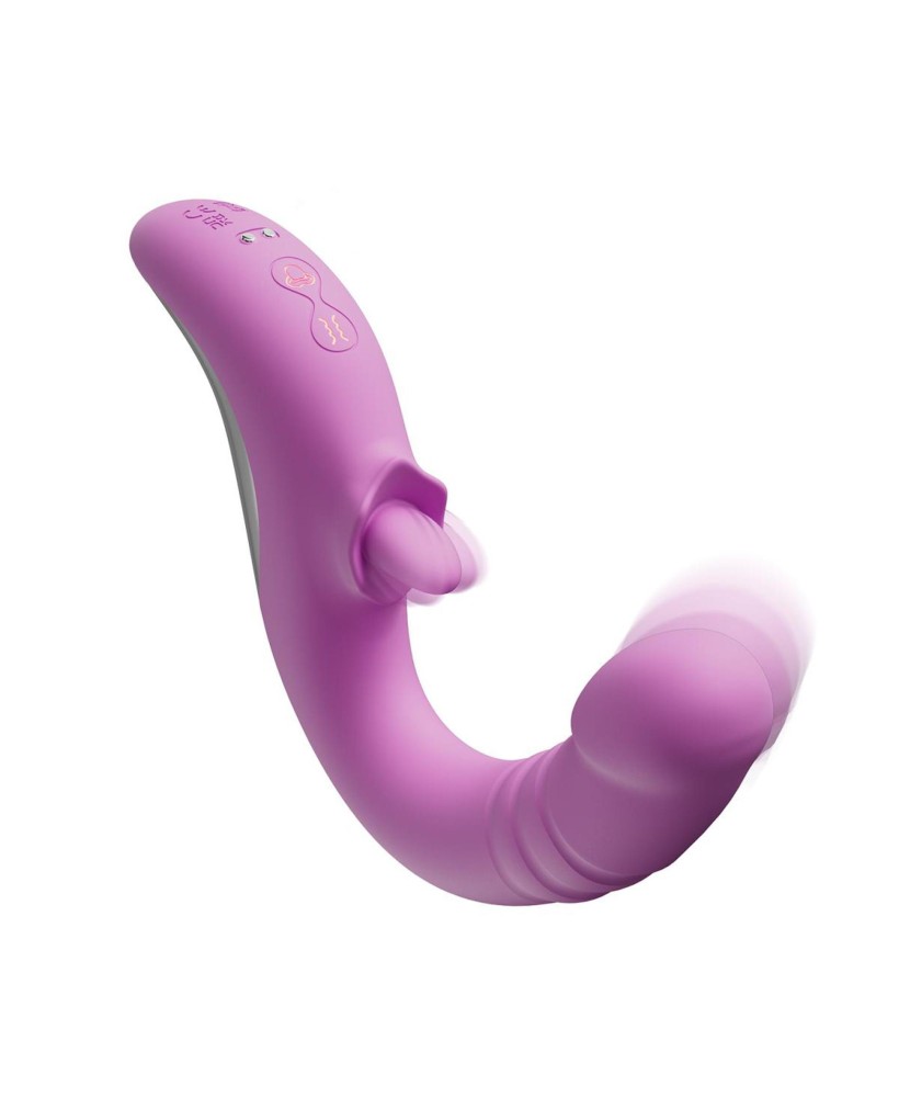 Good Vibes Only - Thrusting Tongue Vibrator - Pink