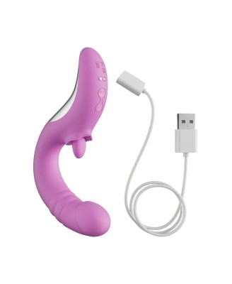 Good Vibes Only - Thrusting Tongue Vibrator - Pink
