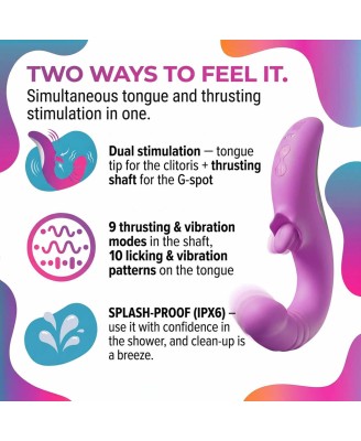 Good Vibes Only - Thrusting Tongue Vibrator - Pink