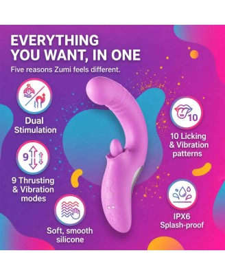 Good Vibes Only - Thrusting Tongue Vibrator - Pink