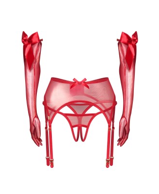 Gifty Red komplet 3-częściowy  S/M
