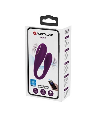 PRETTY LOVE - August, Mobile APP Long-distance Control 12 vibration functions, ABS Silicone, USB rechargeable