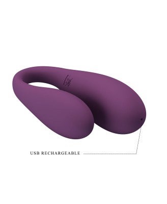 PRETTY LOVE - August, Mobile APP Long-distance Control 12 vibration functions, ABS Silicone, USB rechargeable