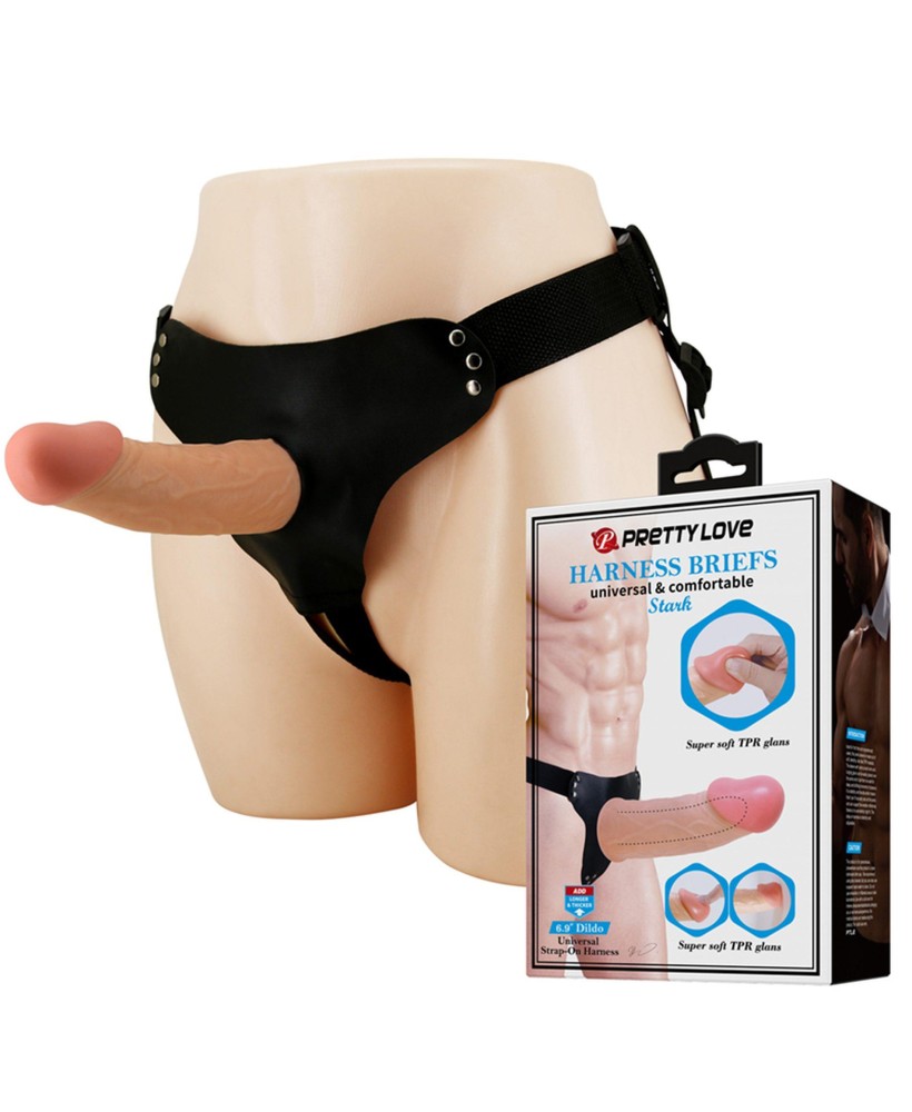 PRETTY LOVE - HARNESS BRIEFS Stark Universal Strap-On Harness 6,9'' Dildo Flesh