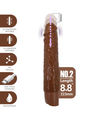 Pretty Love Kessler Brown Thrusting Vibrating Dildo