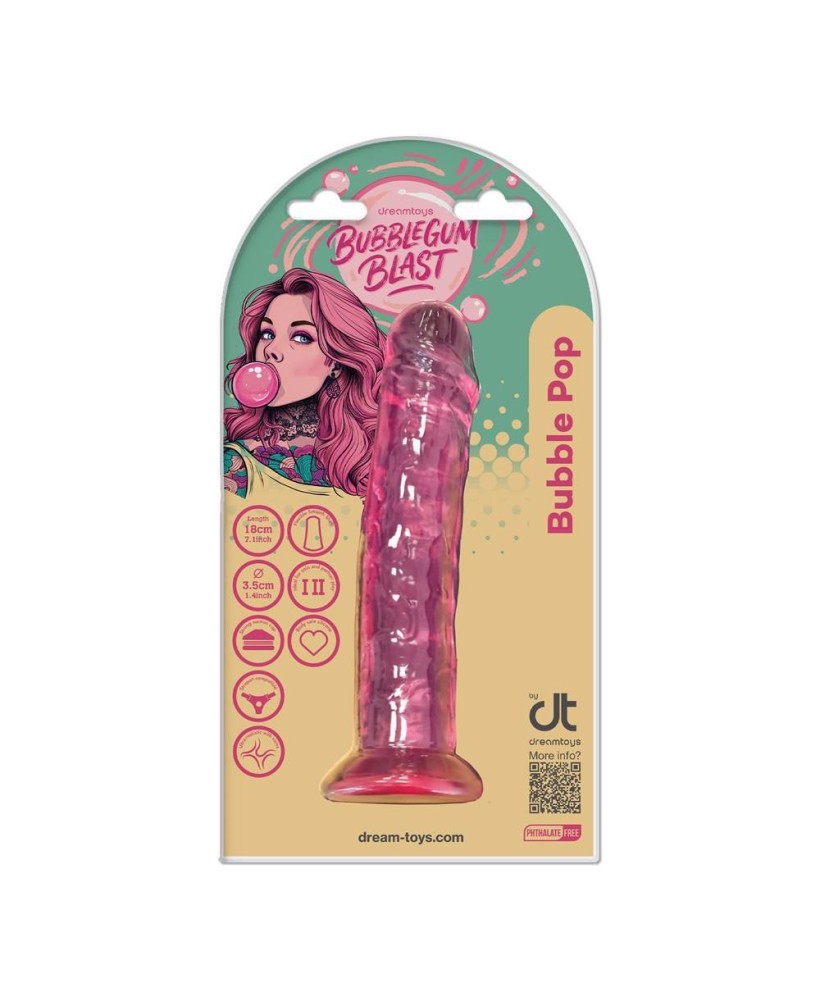 BUBBLEGUM BLAST BUBBLE POP PINK CLASSIC JELLY 7,1 INCH DONG