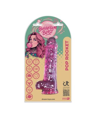 BUBBLEGUM BLAST POP ROCKET PINK CLASSIC JELLY 6,7 INCH DILDO