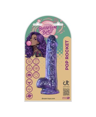 BUBBLEGUM BLAST POP ROCKET PURPLE CLASSIC JELLY 6,7 INCH DILDO
