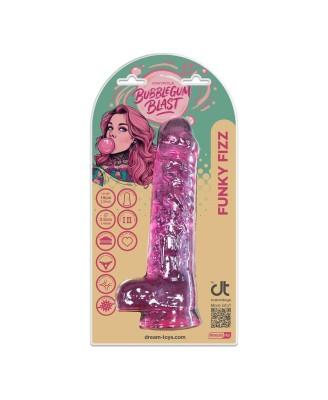 BUBBLEGUM BLAST FUNKY FIZZ PINK CLASSIC JELLY 7,5 INCH DILDO