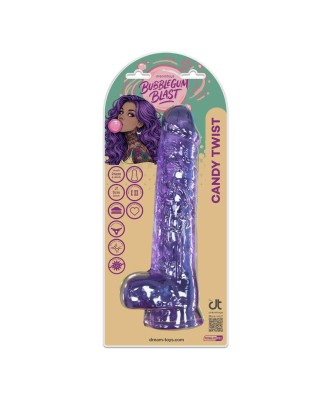 BUBBLEGUM BLAST CANDY TWIST PURPLE CLASSIC JELLY 9,4 INCH DILDO