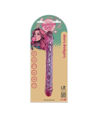 BUBBLEGUM BLAST LOLLIPOP LOOP PINK CLASSIC JELLY 9,8 INCH DOUBLE DONG