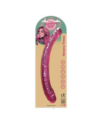 BUBBLEGUM BLAST GROOVY TIMES PINK CLASSIC JELLY 14,8 INCH DOUBLE DONG
