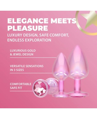 Paris Collection - Metal Anal Plug Set - Pink