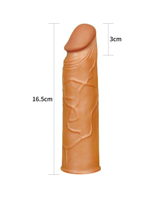 Add 1"" Pleasure X Tender Penis Sleeve Brown