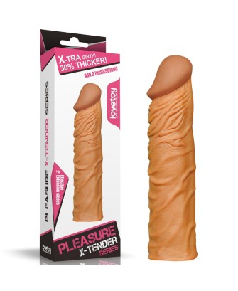 Add 2"" Pleasure X Tender Penis Sleeve Brown